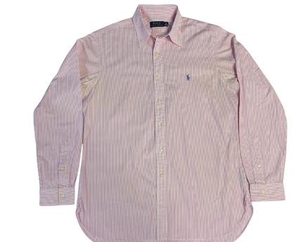 Polo Ralph Lauren Pink Striped Long Sleeve Button Down Shirt