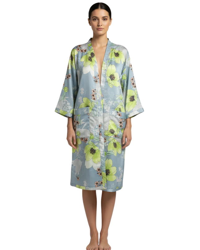 Guess Light Blue Floral Kimono Shrug