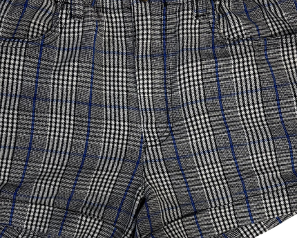 American Eagle Black, White and Blue Plaid Shorts