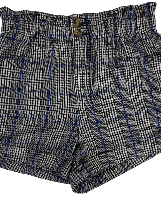 American Eagle Black, White and Blue Plaid Shorts