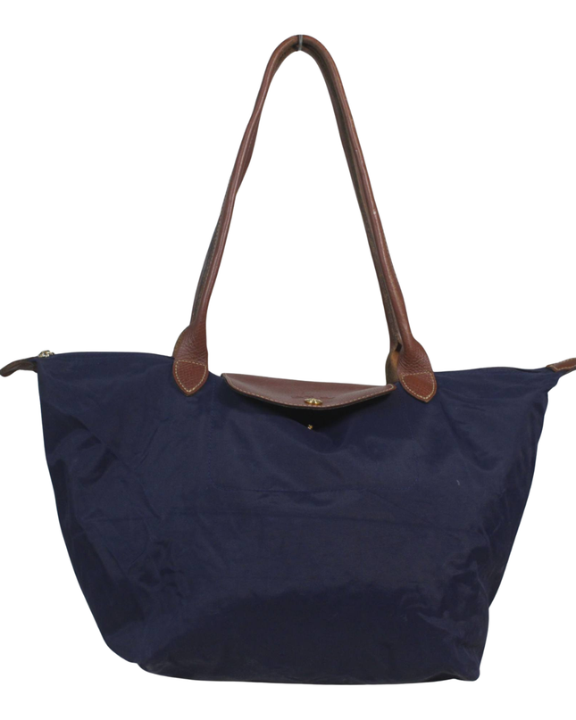Longchamp Navy Blue Le Pliage Large Shoulder Tote Bag
