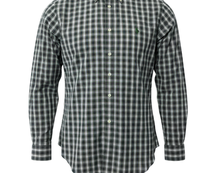 Ralph Lauren Green and Navy Plaid Classic Fit Button-Down Shirt