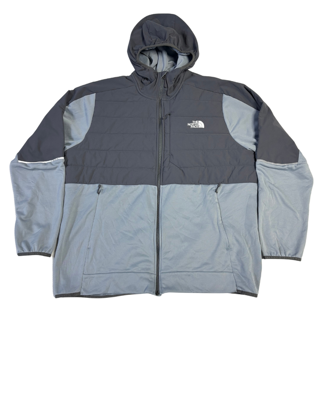 The North Face Two-Tone Grey Hooded Hybrid Jacket for Men