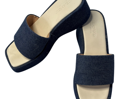 Cloud Blue Denim Platform Sandals
