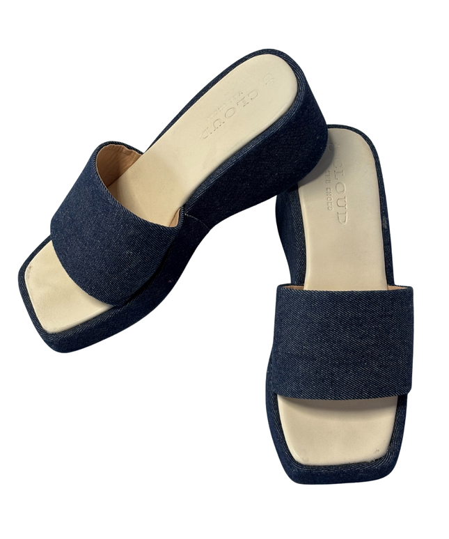 Cloud Blue Denim Platform Sandals