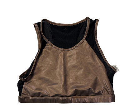 Fabletics Bronze Metallic High-Neck Sports Bra