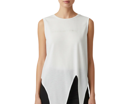 MNG White Sleeveless Tie-Front Top