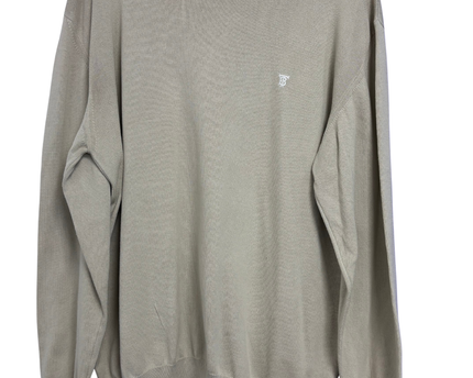Thomas Burberry Beige Crew Neck Knit Sweater