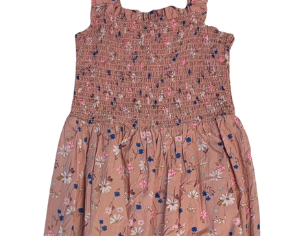 H&M Pink Floral Smocked Bodice Tiered Dress