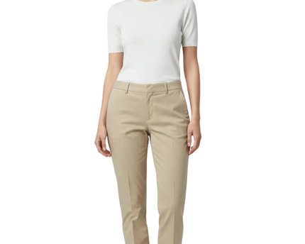Zara Beige Tailored Straight Leg Trousers