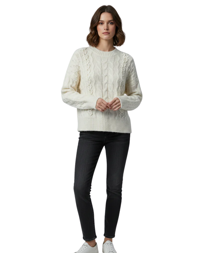 Abercrombie & Fitch Cream Chunky Cable Knit Sweater