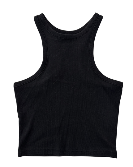 H&M Black Ribbed Racerback Crop Top