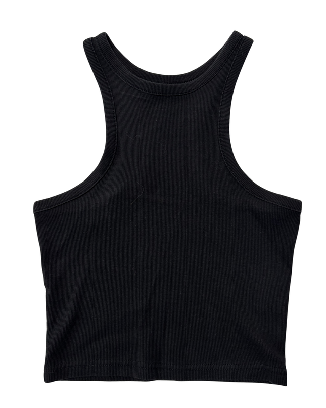 H&M Black Ribbed Racerback Crop Top