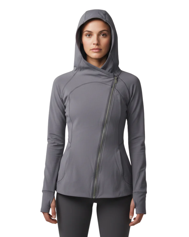 Lululemon Purple Asymmetrical Full Zip Performance Hoodie