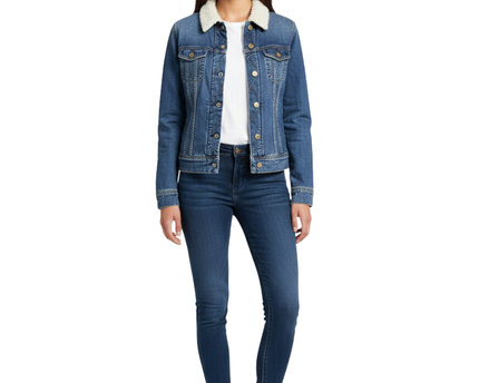 Lee Blue Denim Sherpa Collar Jacket