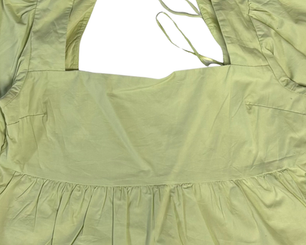 Abercrombie & Fitch Pale Green Puff Sleeve Peplum Top
