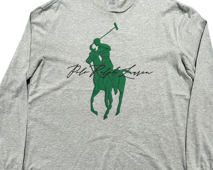Polo Ralph Lauren Grey Graphic Long-Sleeve Tee
