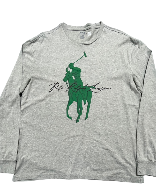 Polo Ralph Lauren Grey Graphic Long-Sleeve Tee