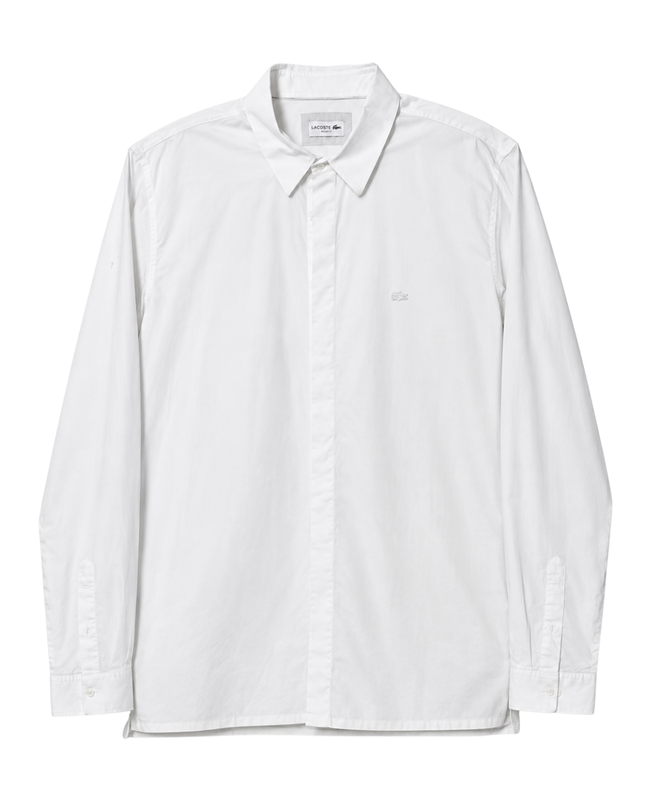 Lacoste White Slim Fit Long-Sleeve Cotton Shirt