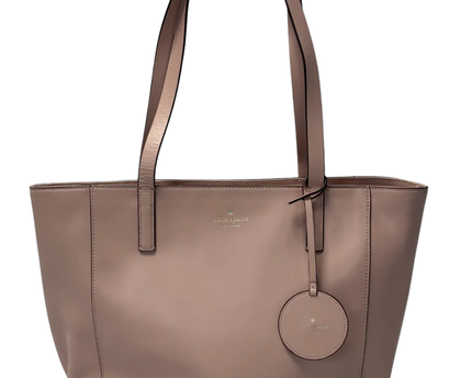 Kate Spade Pink Leather Tote Bag with Floral Charm