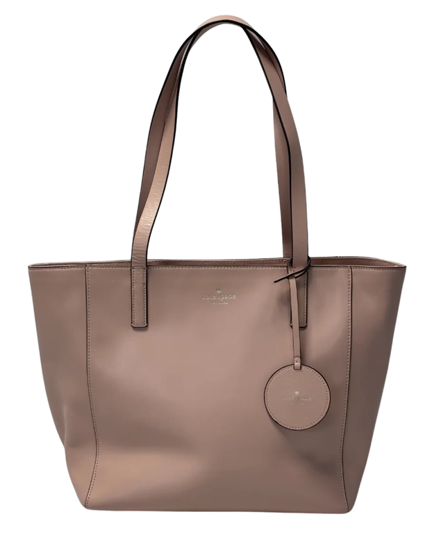 Kate Spade Pink Leather Tote Bag with Floral Charm