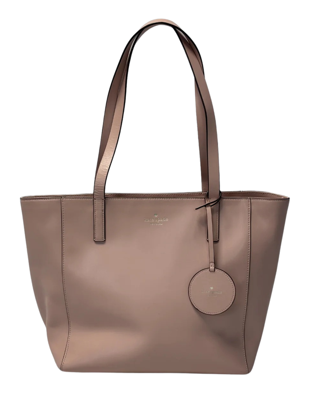 Kate Spade Pink Leather Tote Bag with Floral Charm