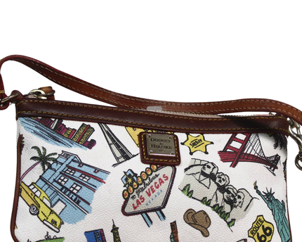 Dooney & Bourke White Travel Sketch Print Wristlet