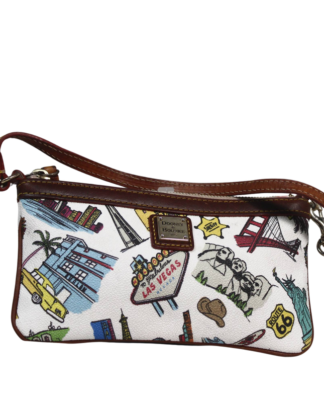 Dooney & Bourke White Travel Sketch Print Wristlet