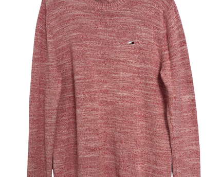 Tommy Jeans Red Heathered Knit Crewneck Sweater