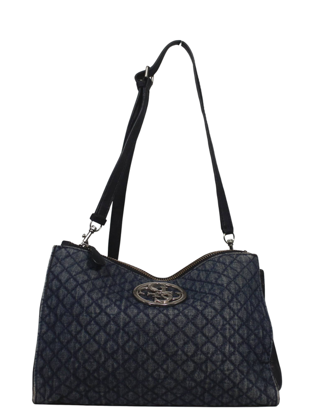 Guess Blue Quilted Denim Shoulder Bag