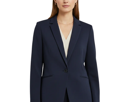 H&M Navy Blue Tailored Single-Button Blazer