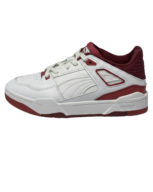 Puma White/Maroon Slipstream Retro Sneakers