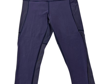 Lululemon Dark Purple Crop Leggings with Side Mesh Detail