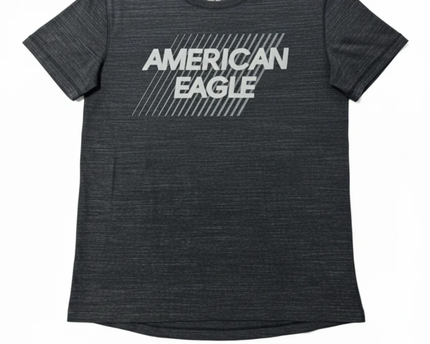 American Eagle Charcoal Grey Graphic Logo Tee
