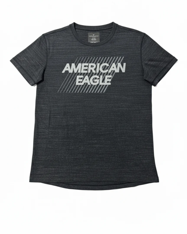 American Eagle Charcoal Grey Graphic Logo Tee