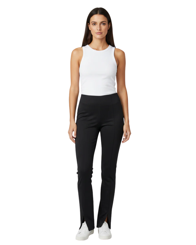 Asos Black Tie Hem High-Waisted Slim Pants