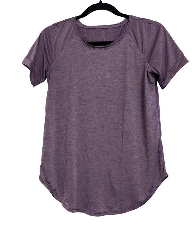 Lululemon Purple Heathered Split Back Short Sleeve Sports T-Shirt