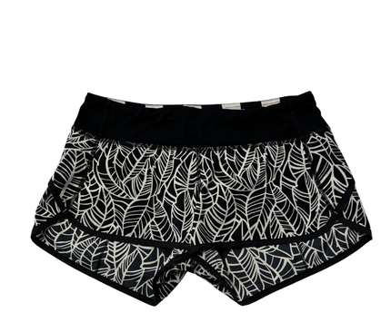 Lululemon Black and White Patterned Speed Up Running Shorts