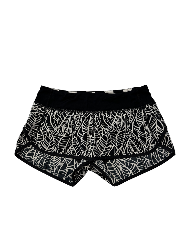 Lululemon Black and White Patterned Speed Up Running Shorts