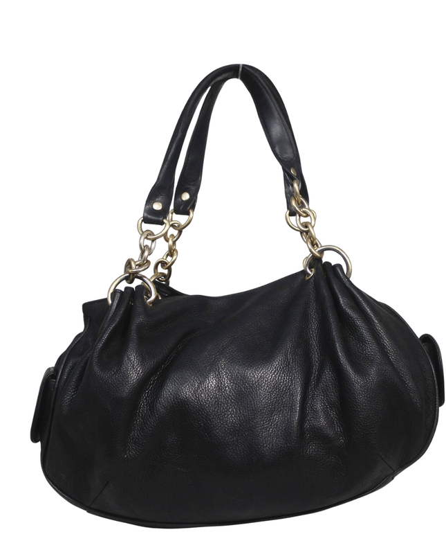 Juicy Couture Black Leather Chain Handle Shoulder Bag