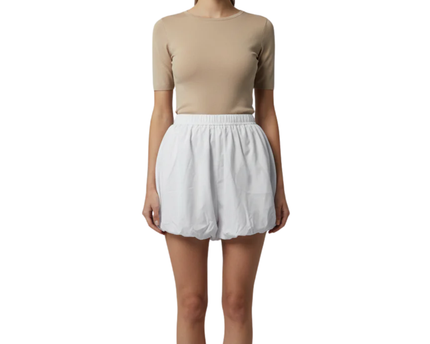 Grimelange White Cotton Puff Bubble Skirt