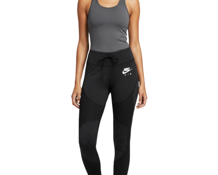 Nike Air Dri-FIT Black Mesh Panel Performance Running Leggings