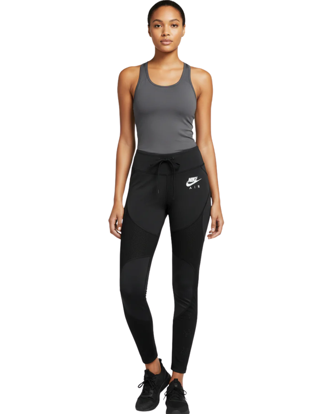 Nike Air Dri-FIT Black Mesh Panel Performance Running Leggings