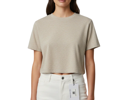 ASOS DESIGN Beige Long Sleeve Cropped Knit Top