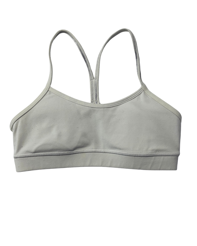 Lululemon White Flow Y Light Support Sports Bra