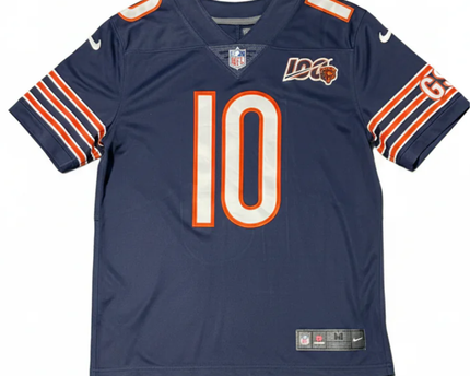 Nike Navy Blue Chicago Bears Mitchell Trubisky 100th Anniversary Jersey