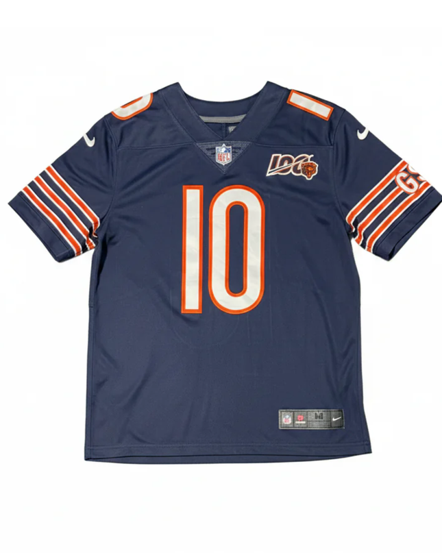 Nike Navy Blue Chicago Bears Mitchell Trubisky 100th Anniversary Jersey