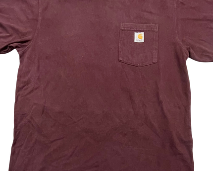 Carhartt Maroon Loose Fit Pocket T-Shirt
