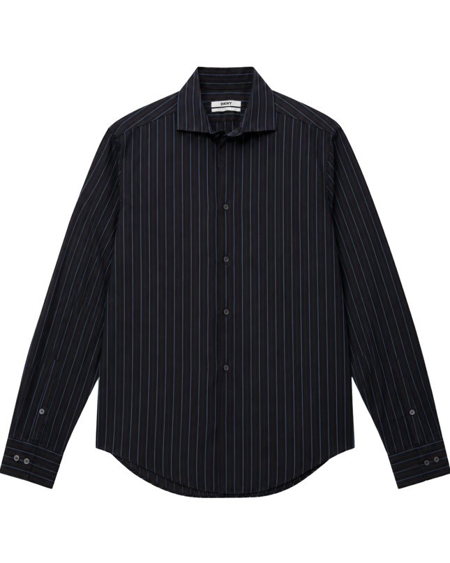 DKNY Brown Striped Slim Fit Long Sleeve Button Down Shirt
