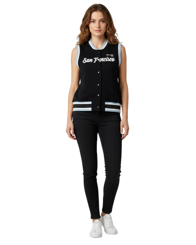 DON'T CALL ME Jennyfer Black San Francisco Varsity Vest